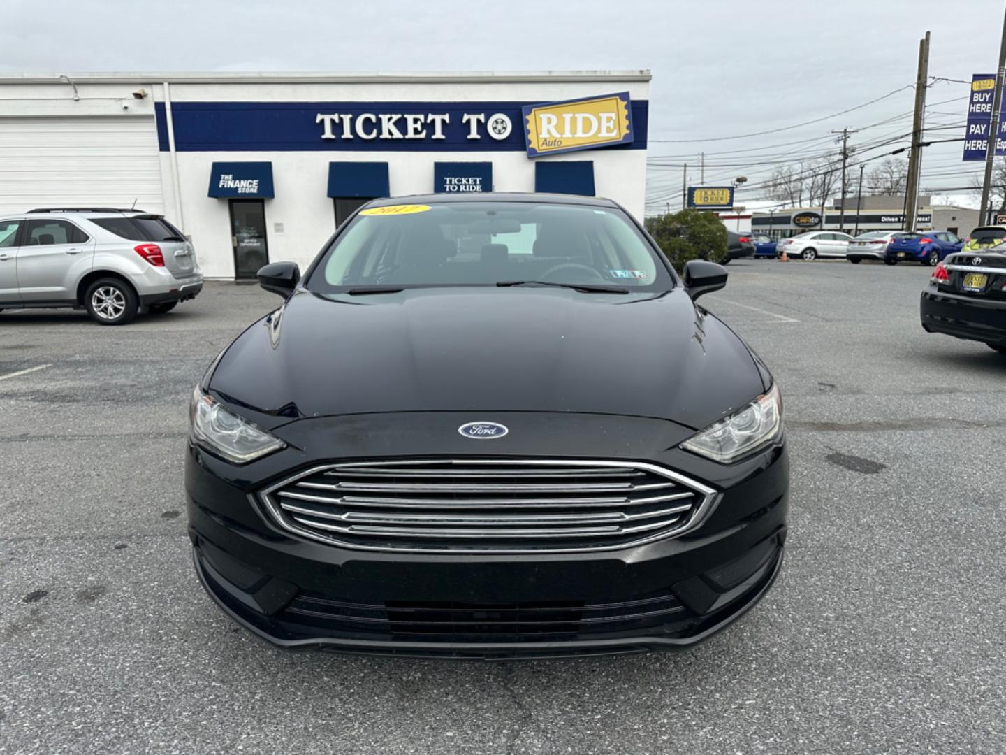 2017 BLACK Ford Fusion SE (3FA6P0HDXHR) with an 1.5L L4 DOHC 16V engine, 6A transmission, located at 1254 Manheim Pike, Lancaster, PA, 17601, (717) 393-9133, 40.062870, -76.323273 - Photo#1